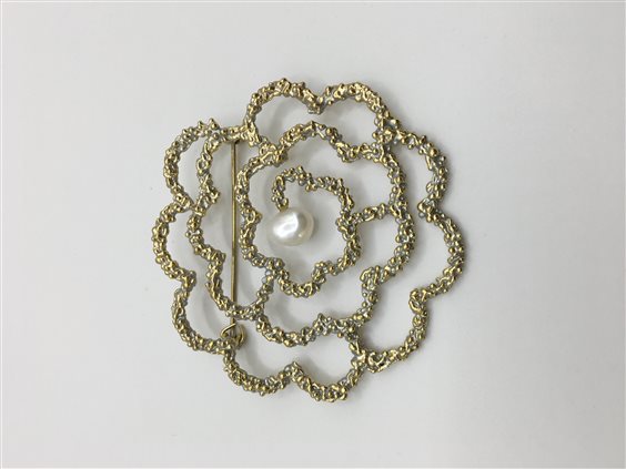 Spilla Daniela De Marchi Donna Camelia in Ottone Perla SP7304 OAG - SP7304 OAG